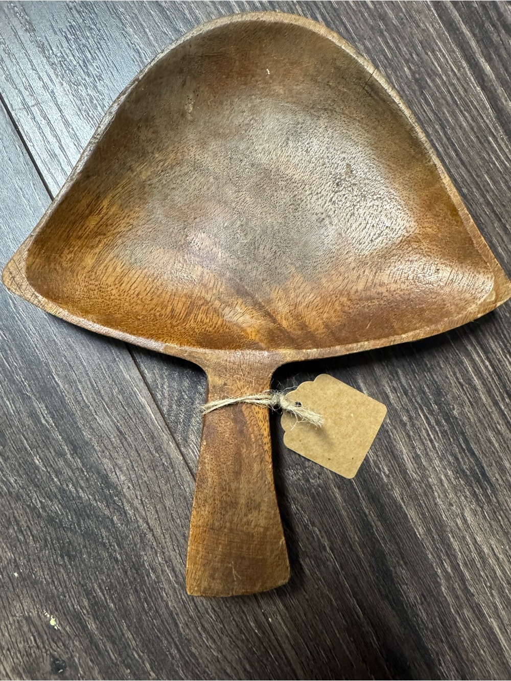 Handcrafted Brown Wooden Decorative Mushroom Bowl
